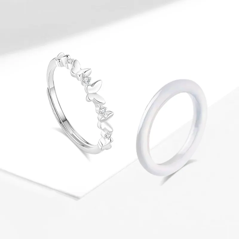 Muyan Colored Glaze Rings Women's-1