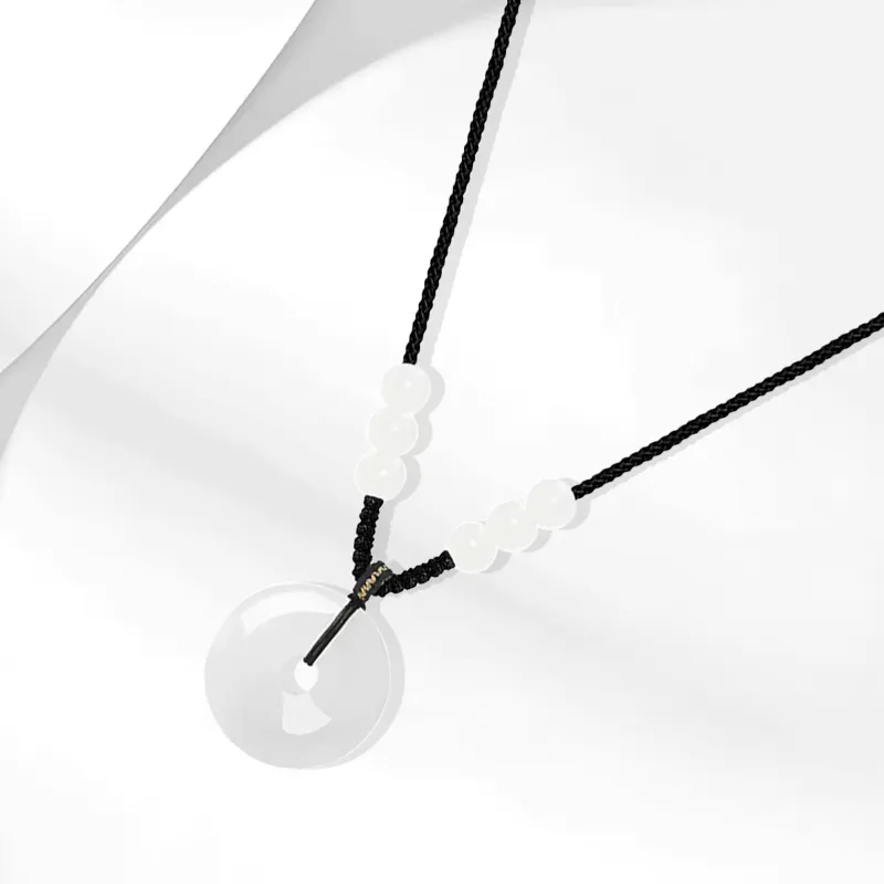 Muyan White Jade Bodhi Necklaces Unisex-2