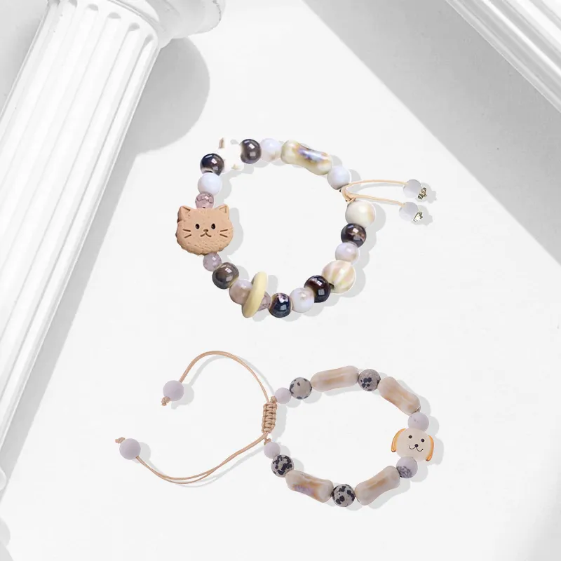 Muyan Alloy Cat And Dog Beaded Bracelet Unisex-4