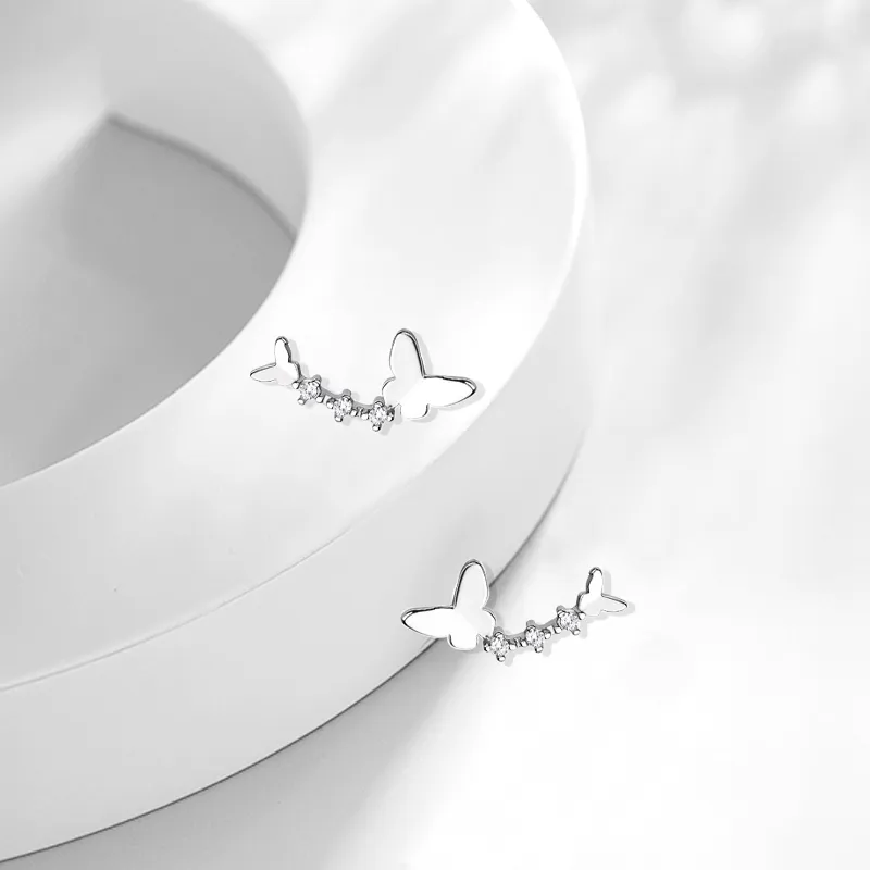 Muyan Alloy Butterfly Stud Earrings Women's-1