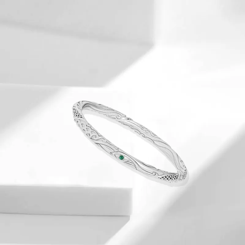 Muyan S999 Fine Silver Bangles Unisex-2