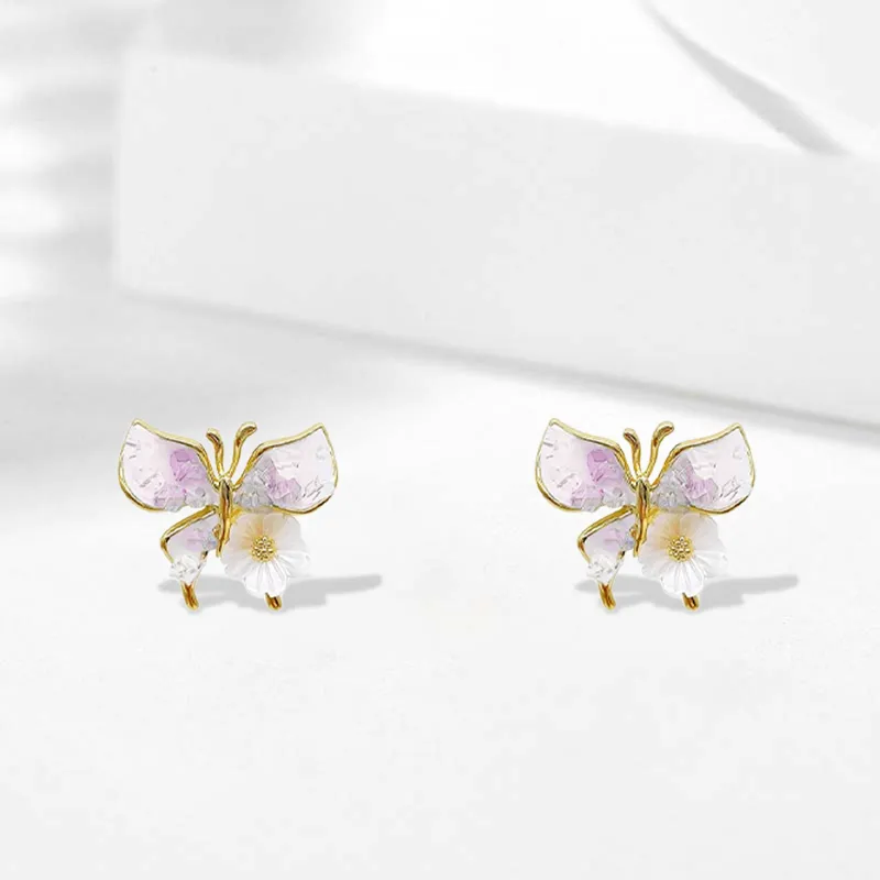 GIFU Zircon Stud Earrings Women's-2