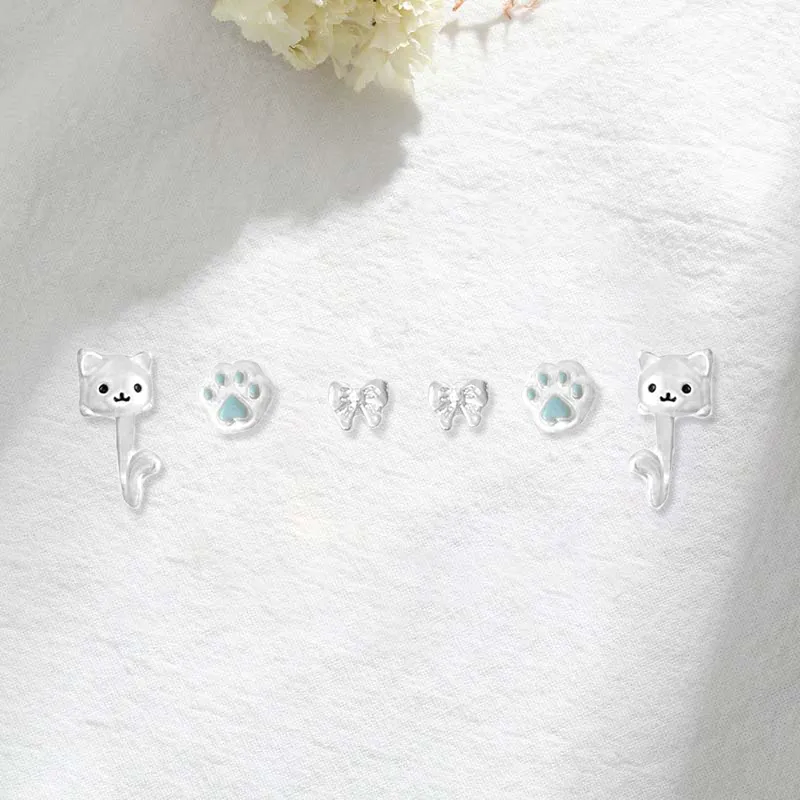 GIFU Zircon Stud Earrings Women's-3