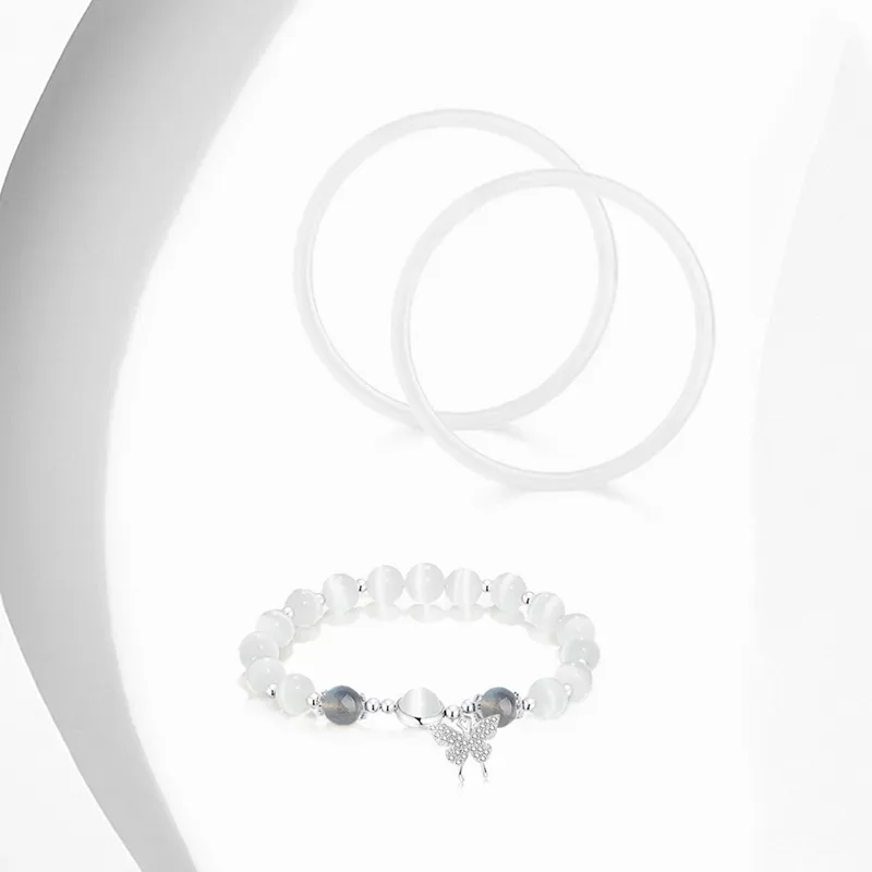 GIFU Colored Glaze Butterfly Bangle Set Women's-2