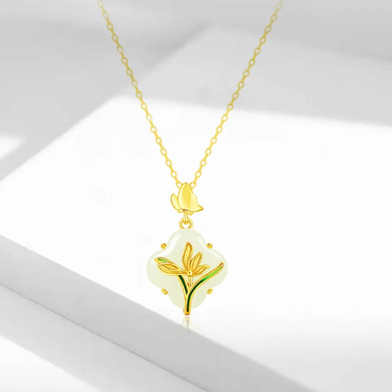 GIFU Serpentine Jade Necklaces Women's-3