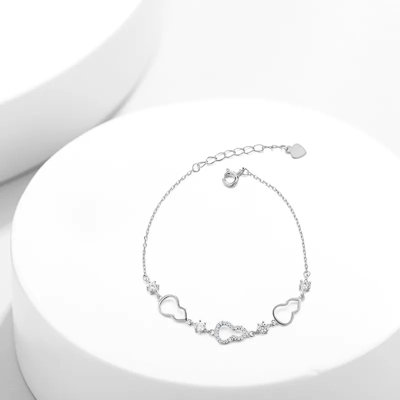Muyan S925 Silver Cut Out Gourd Bracelet Women's-2