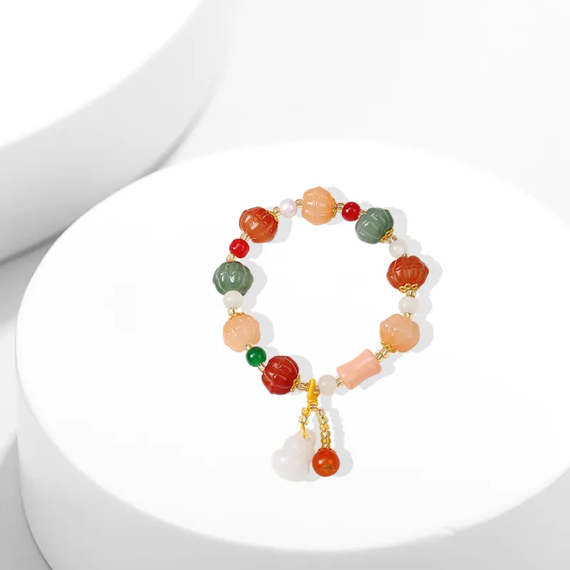 Muyan Alloy Gourd Single Wrap Beaded Bracelet Women's-2