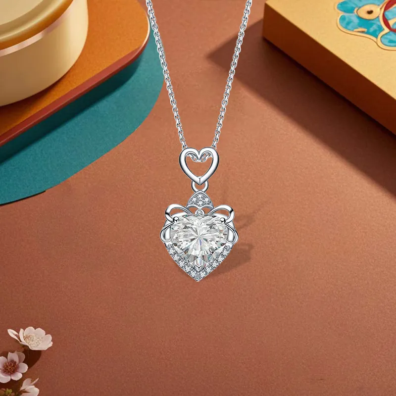 GIFU S925 Sterling Silver Moissanite Necklaces Women's-1