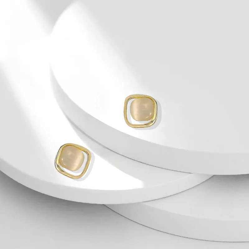 Muyan Alloy Geometric Square Stud Earrings Women's-2