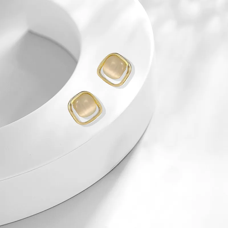Muyan Alloy Geometric Square Stud Earrings Women's-1