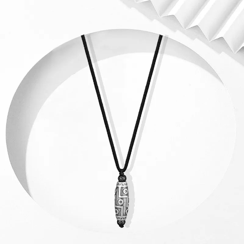 Muyan Alloy 9 Eye Dzi Bead Necklace Unisex-2