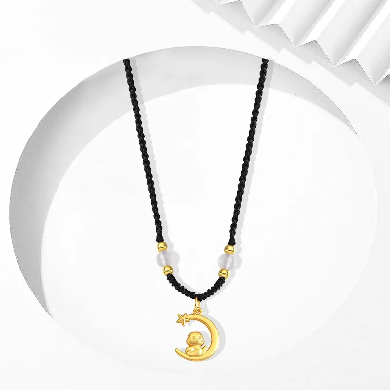 Muyan Alloy Moon Snake Necklace Women's-2