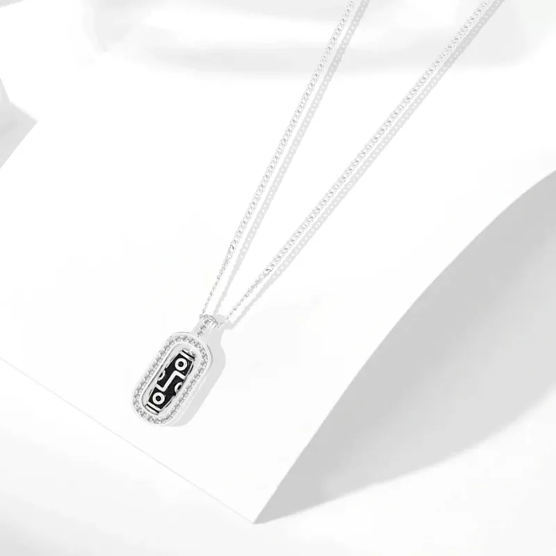 Muyan S925 Silver 9 Eye Dzi Bead Necklace Women's-1