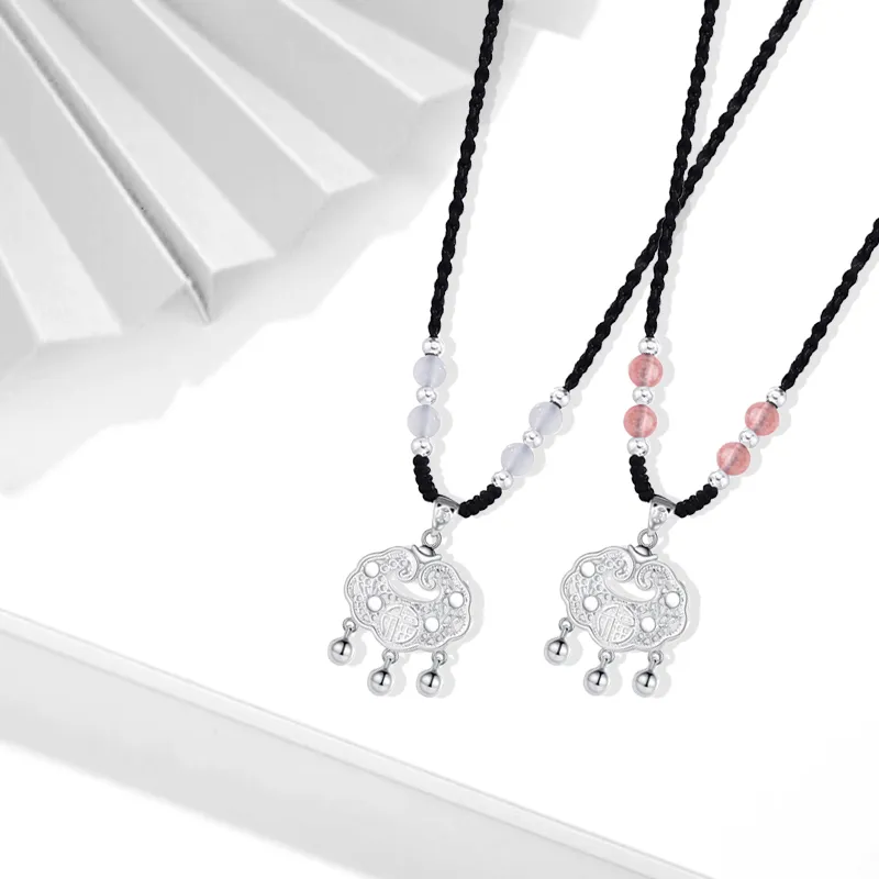 Muyan Alloy Peace Lock Necklace Unisex-1