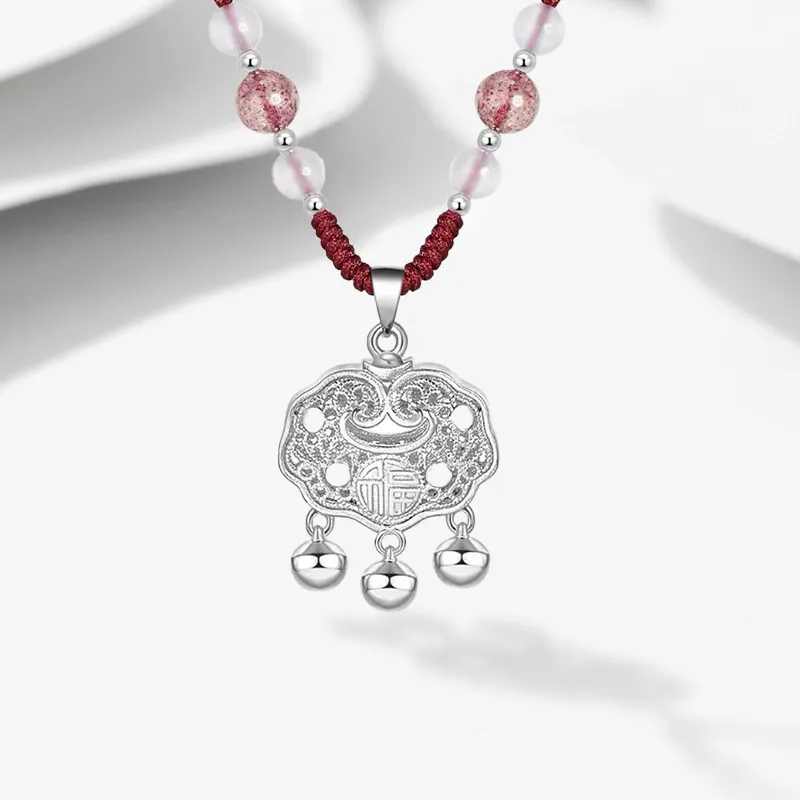 Muyan Alloy Peace Lock Auspicious Necklace Unisex-1