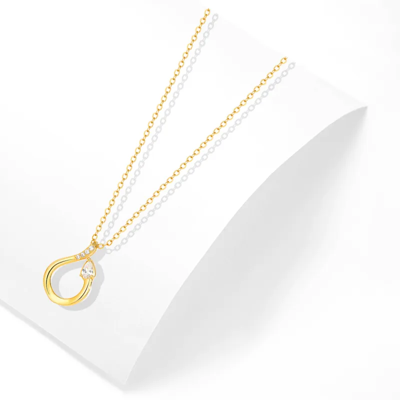 Muyan S925 Silver Snake Shaped Necklace Women's-1