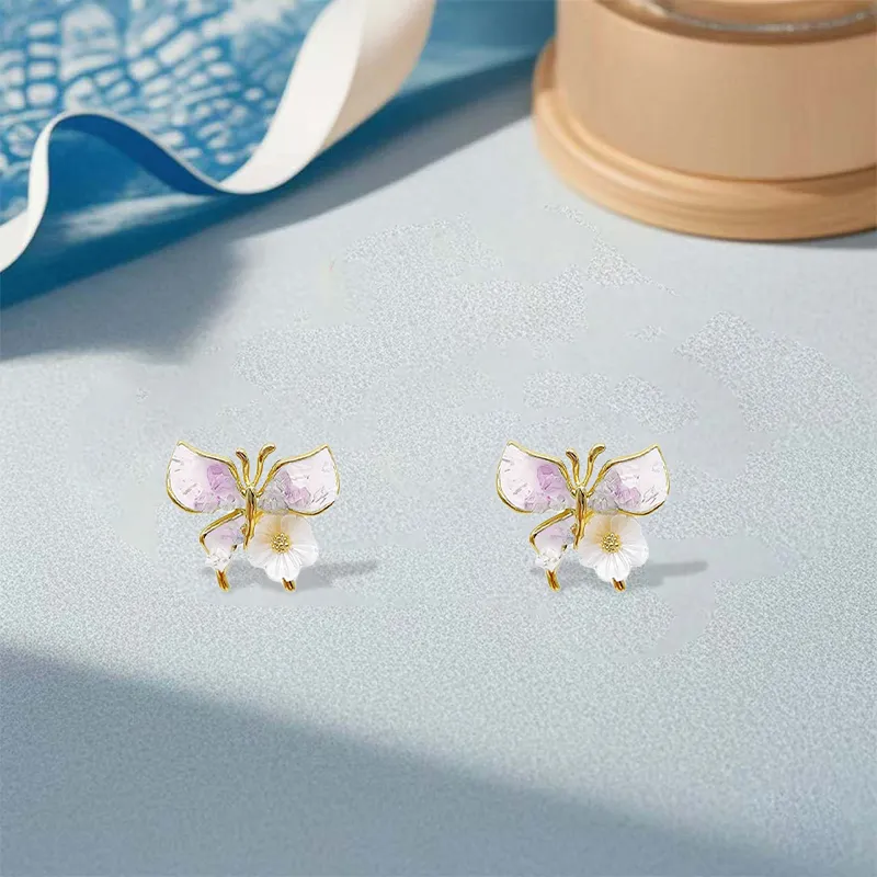 GIFU Zircon Stud Earrings Women's-1