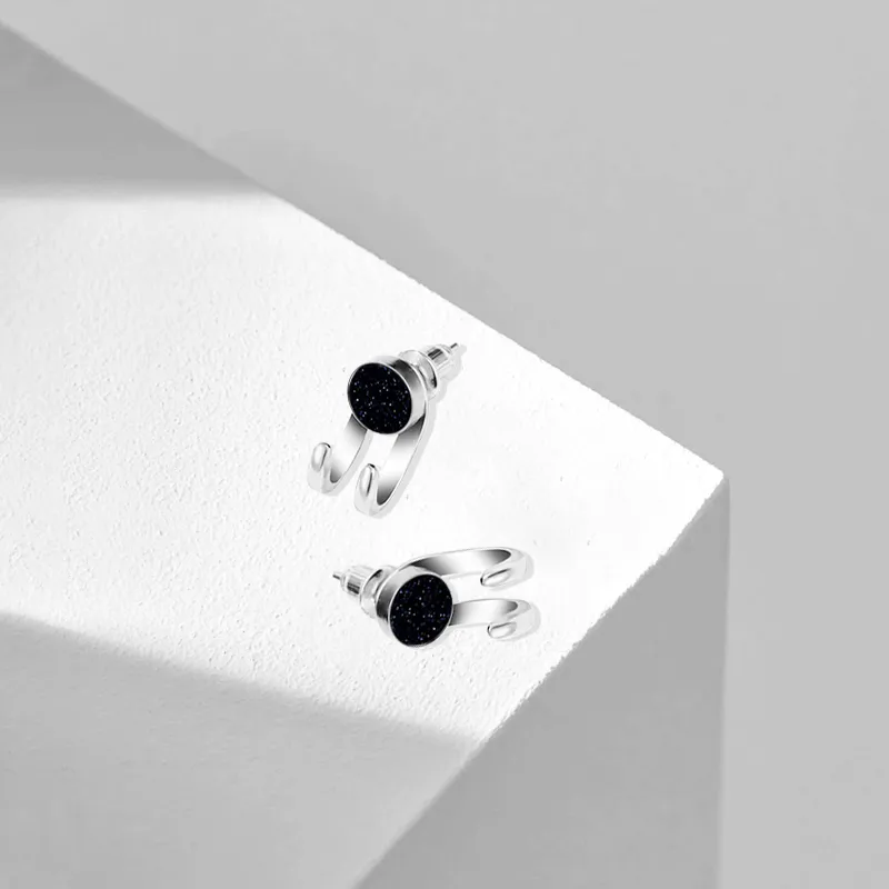 Muyan Alloy Starry Night Round Stud Earrings Men's-1