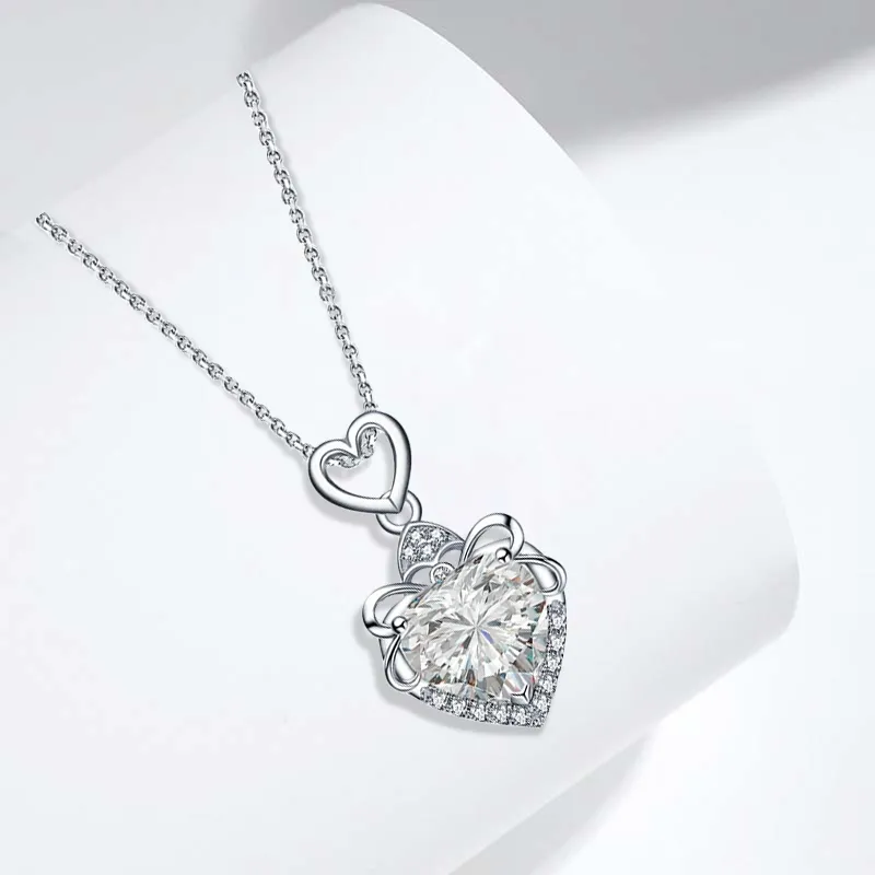 GIFU S925 Sterling Silver Moissanite Necklaces Women's-3