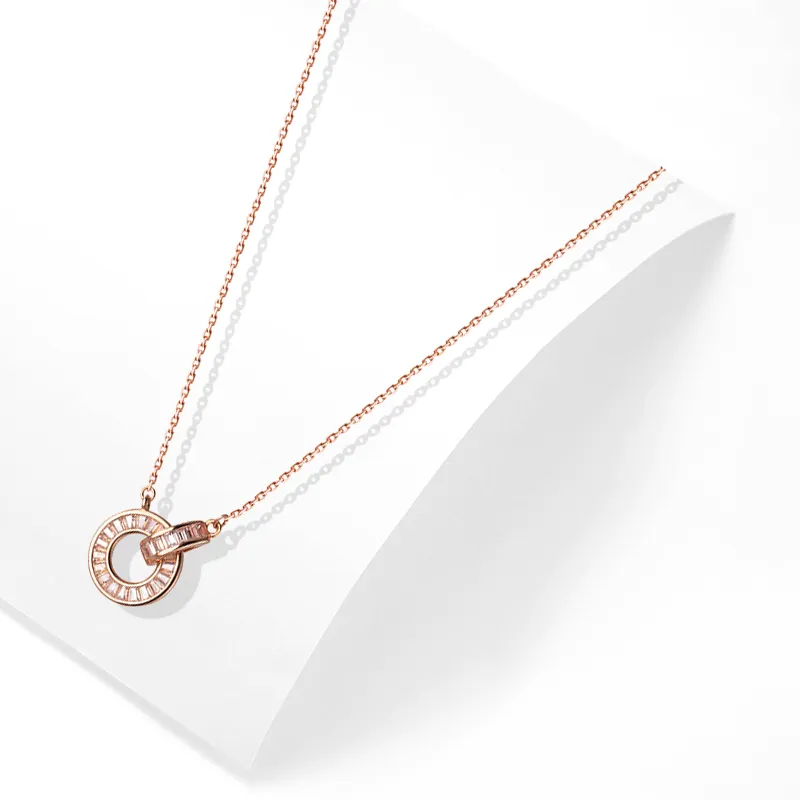 Muyan Alloy Roman Circle Necklace Women's-1