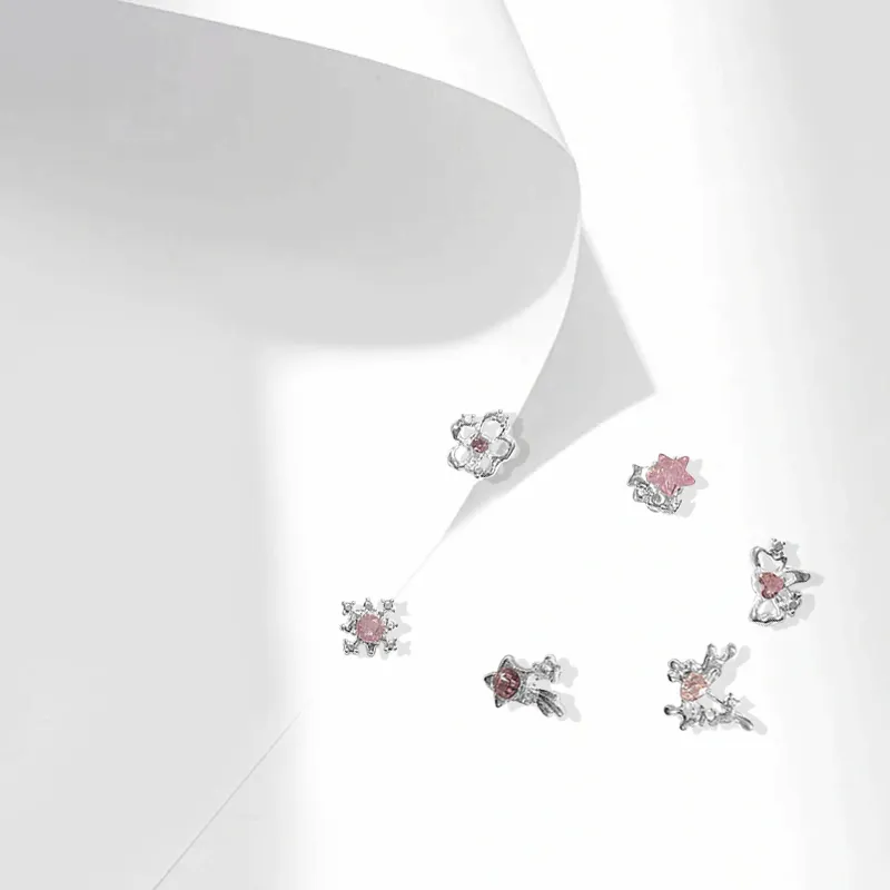 Muyan Alloy Butterfly Heart Stud Earrings Set Women's-1