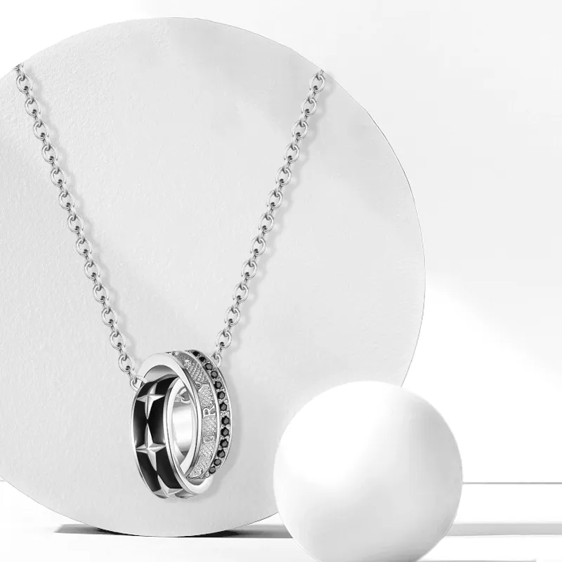 Muyan Alloy Victory Star Ring Necklace Men's-2