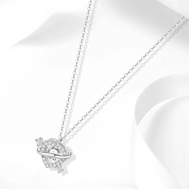 Muyan Alloy One Arrow Through The Heart Necklace Women's-1