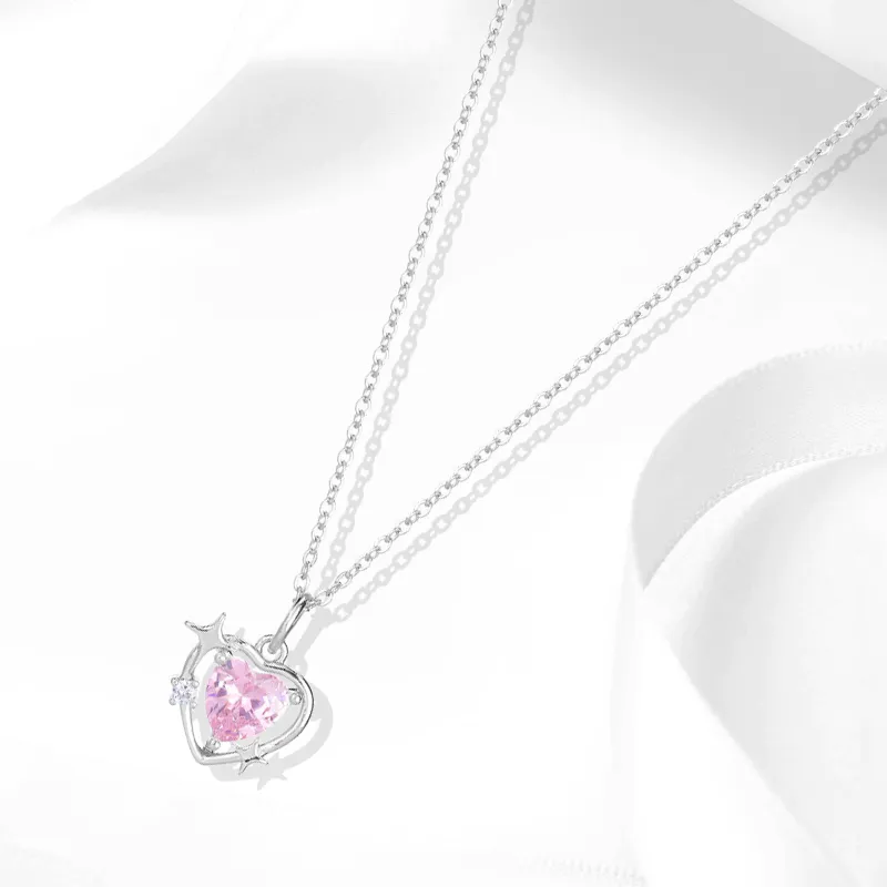 Muyan Alloy Peach Galaxy Necklace Unisex-1