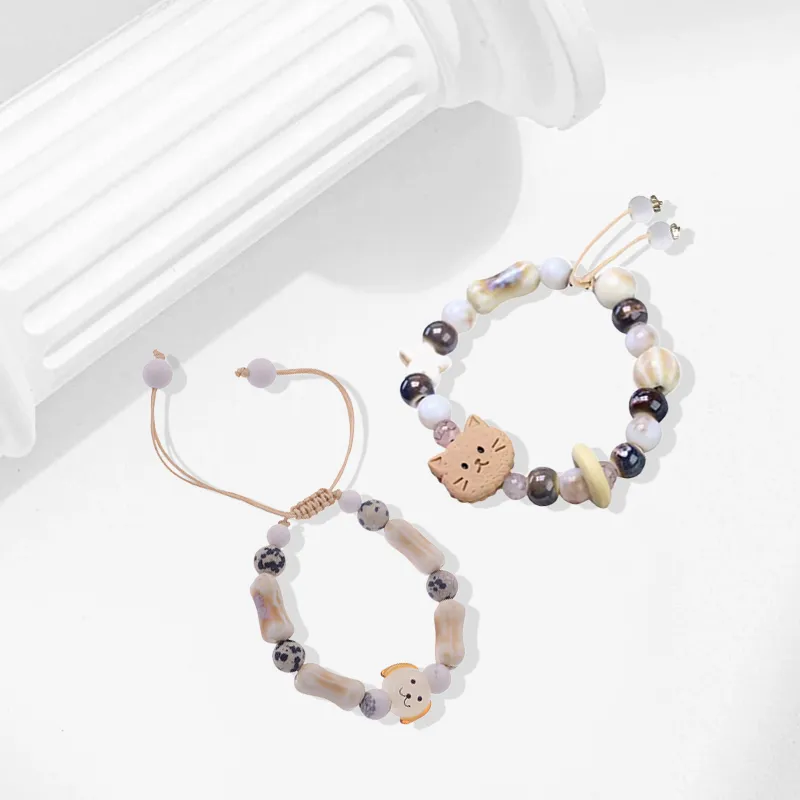 Muyan Alloy Cat And Dog Beaded Bracelet Unisex-3