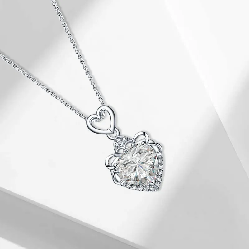 GIFU S925 Sterling Silver Moissanite Necklaces Women's-2
