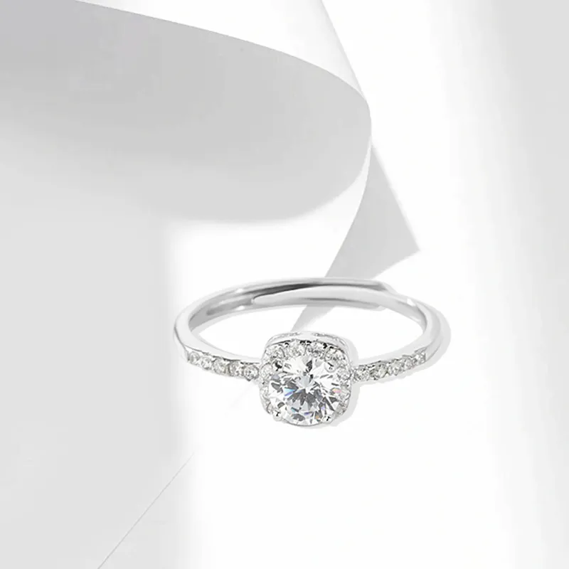 Muyan S925 Silver Small Square Candy Ring Women's-1