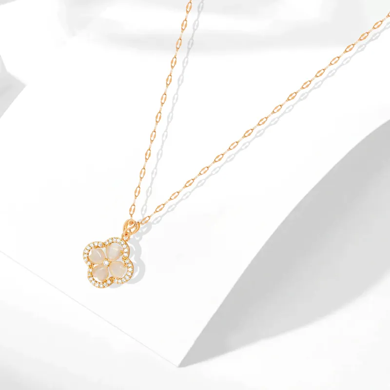 Muyan Glass Cat Eye Necklaces Women's-1