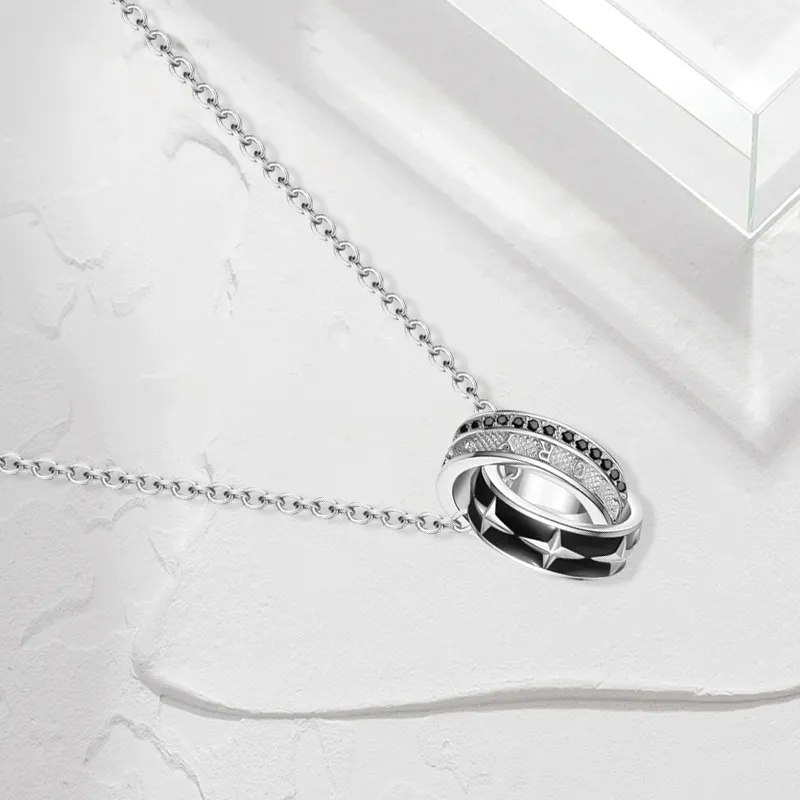 Muyan Alloy Victory Star Ring Necklace Men's-1