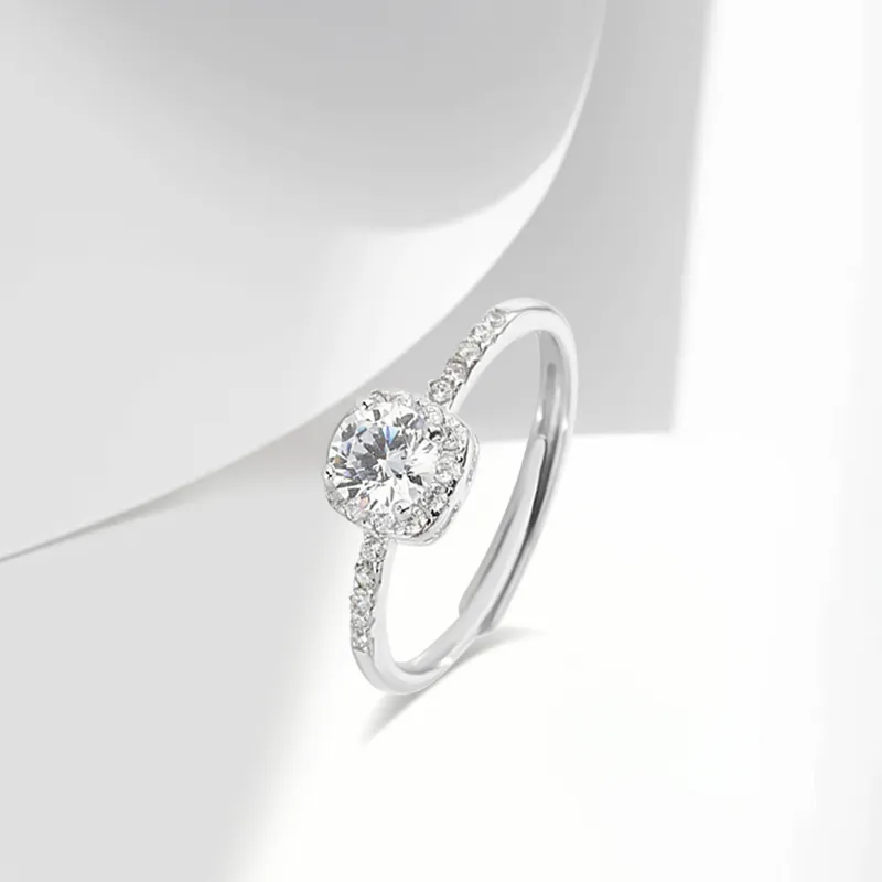 Muyan S925 Silver Small Square Candy Ring Women's-2