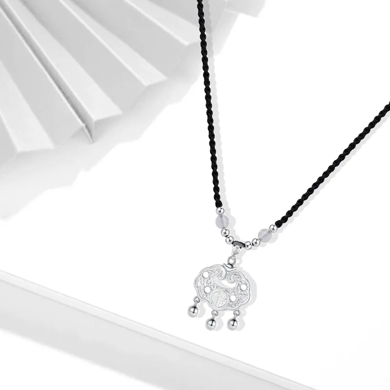Muyan Alloy Peace Lock Necklace Unisex-1