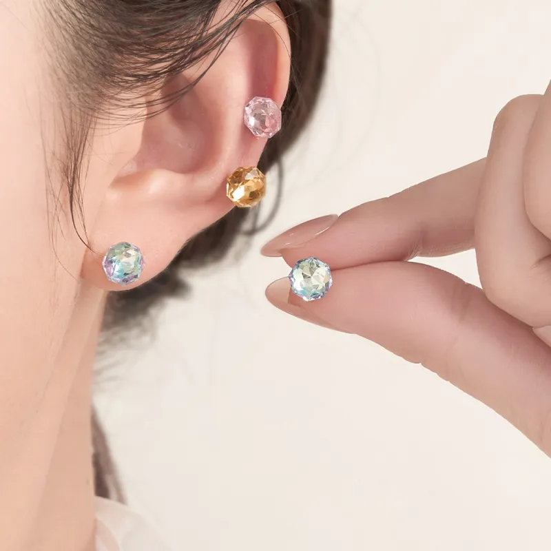 HMZ Titanium Steel Stud Earrings Women's-4