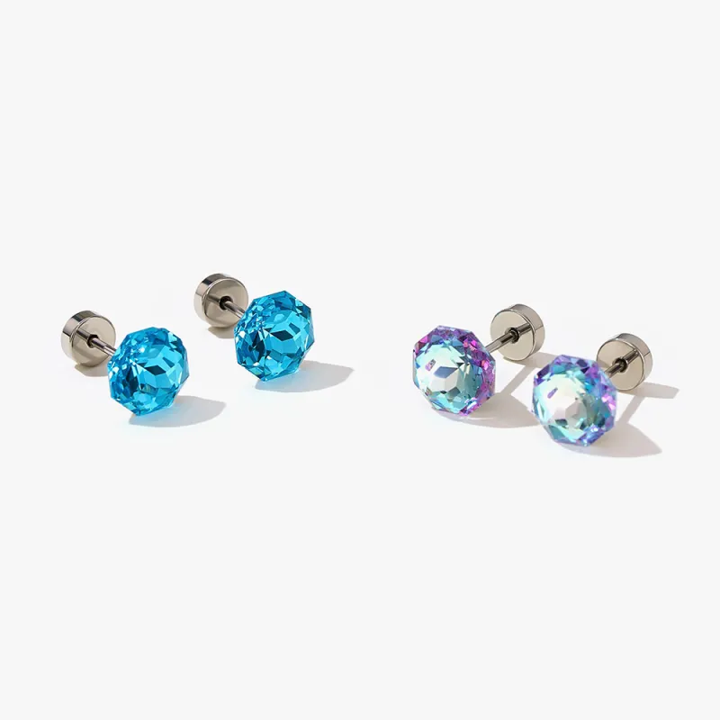 HMZ Titanium Steel Stud Earrings Women's-3