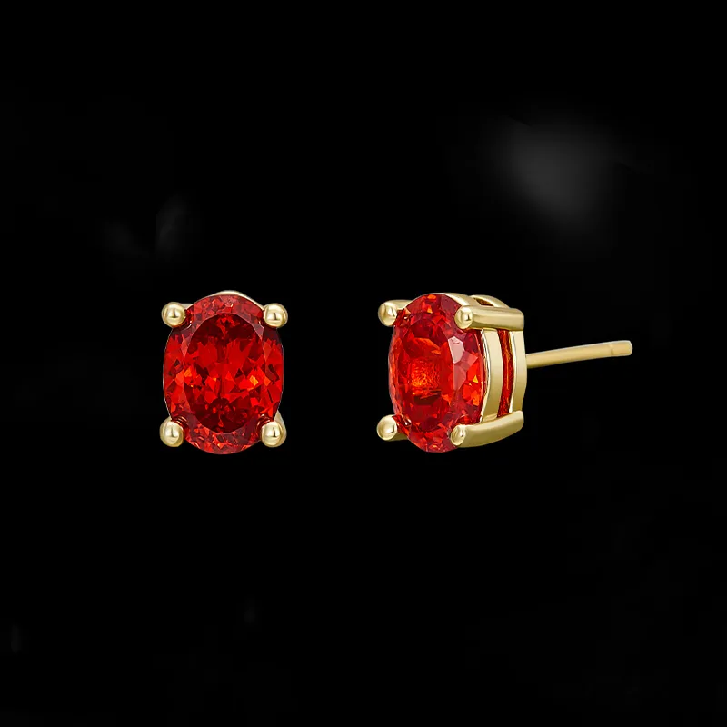 HMZ S925 Silver Stud Stud Earrings Women's-1