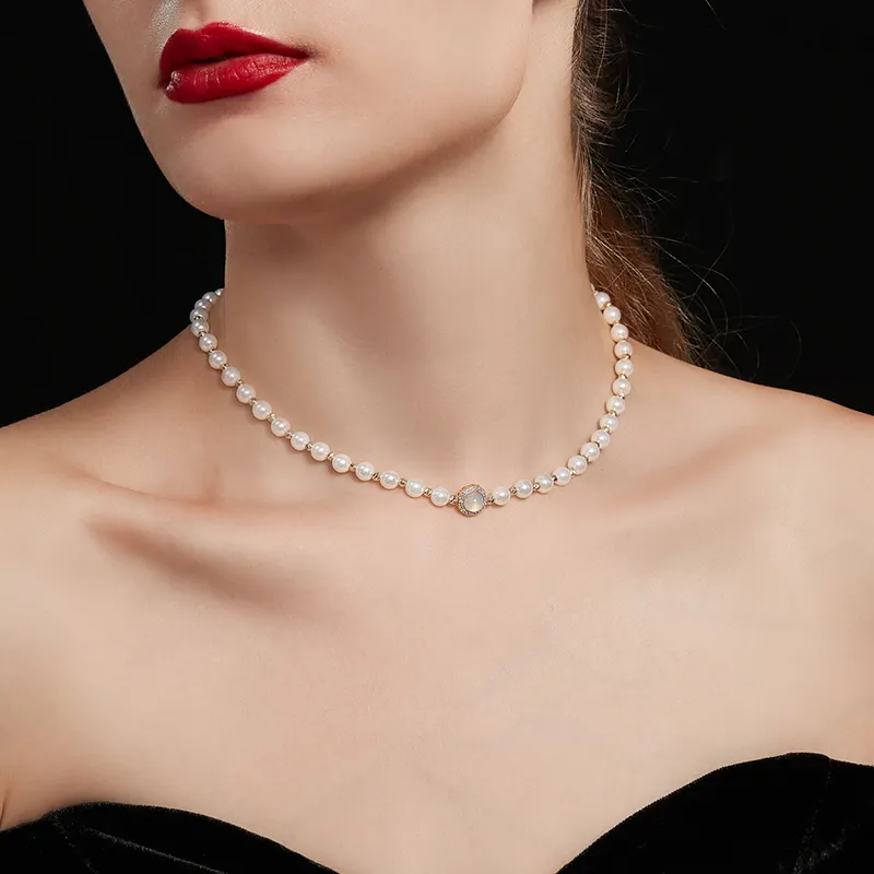 HMZ Faux Pearl Necklaces Women's-3