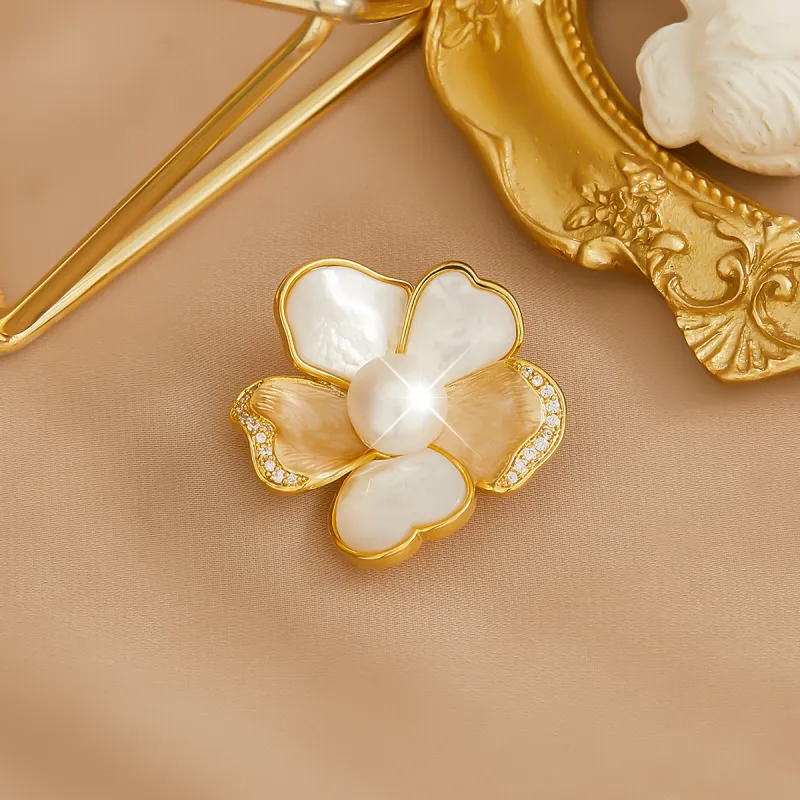 HMZ Faux Pearl Brooches Women's-4