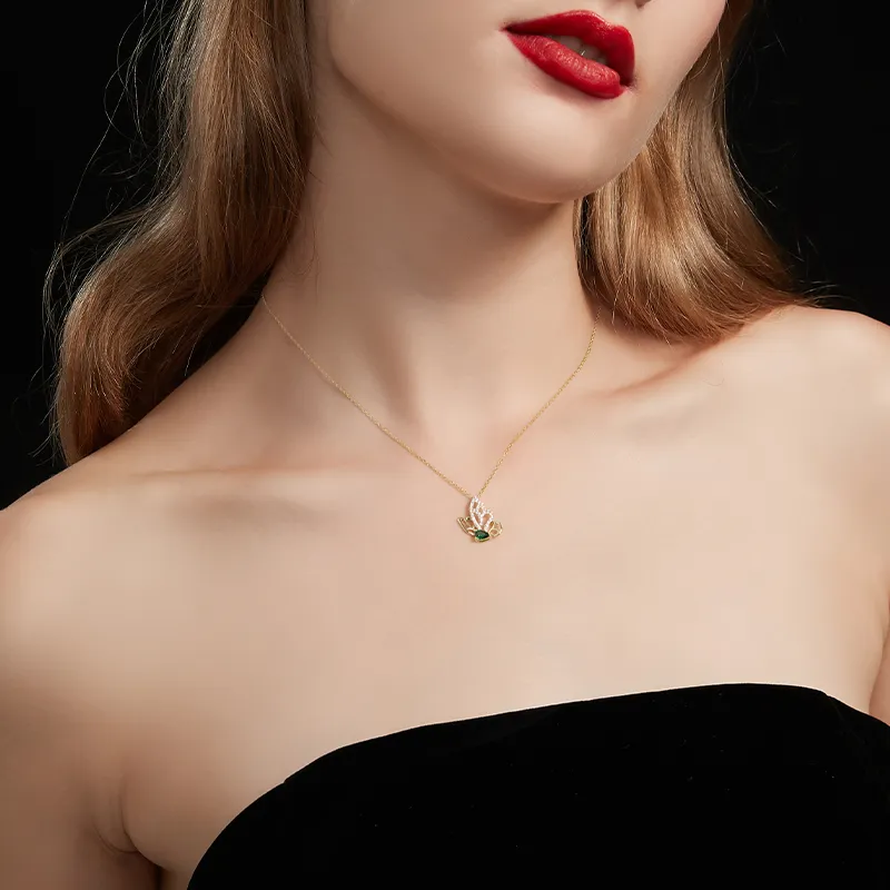 HMZ S925 Silver Necklaces Women's-3