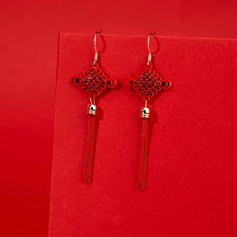 HMZ Artificial Zircon Alloy Earrings Women's-3