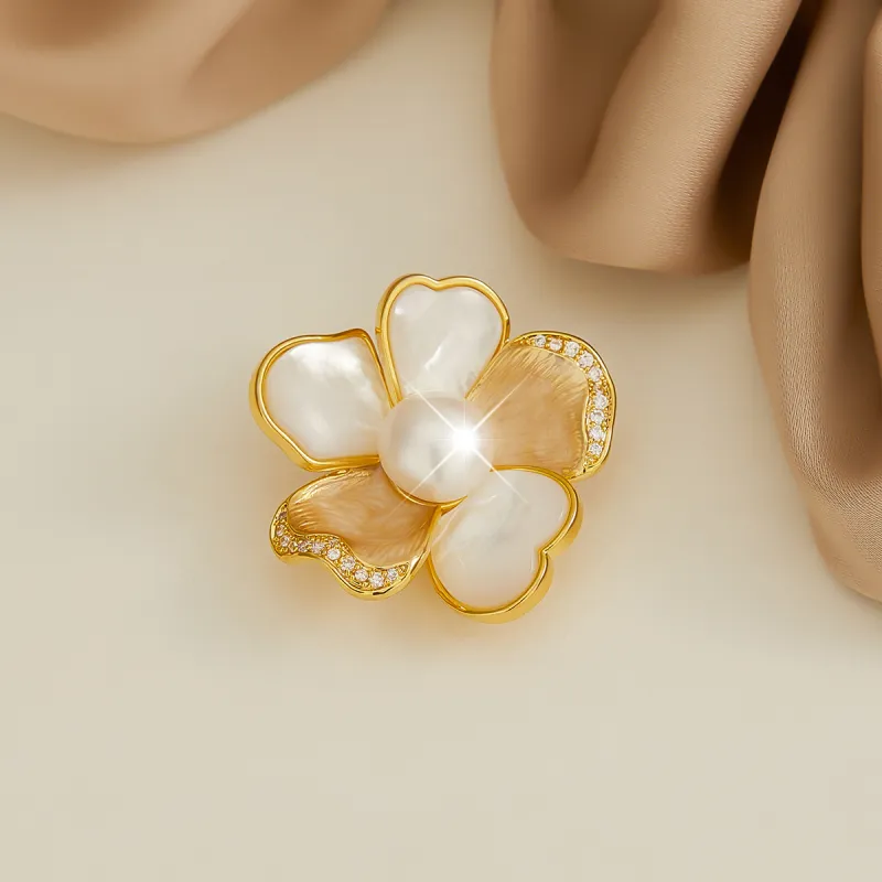 HMZ Faux Pearl Brooches Women's-3