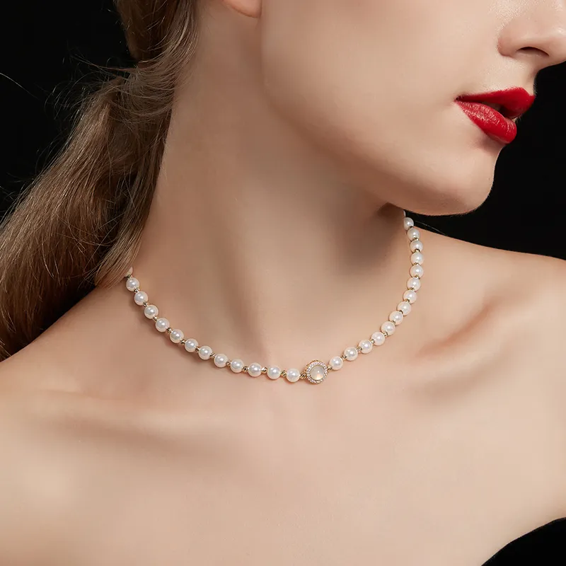 HMZ Faux Pearl Necklaces Women's-4