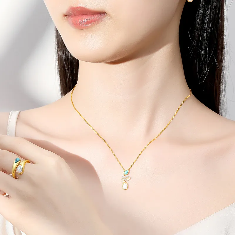 HMZ S925 Silver Necklaces Women's-2