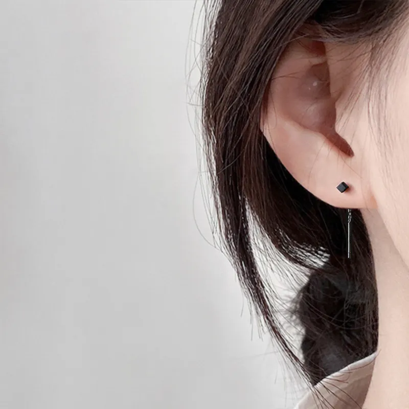 HMZ Drop Earrings Women's Black-1