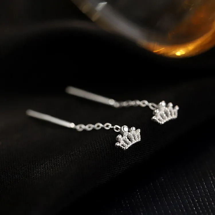 HMZ Sterling Silver Drop Earrings Women's-4