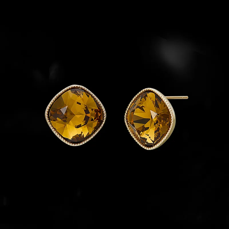 HMZ S925 Silver Stud Stud Earrings Women's-1