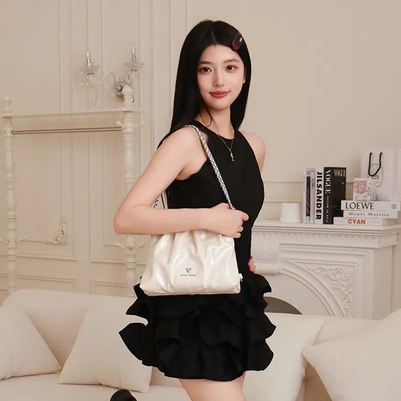 Disney Classic PU Backpack Regular Women's White Gold/Black Gold-7