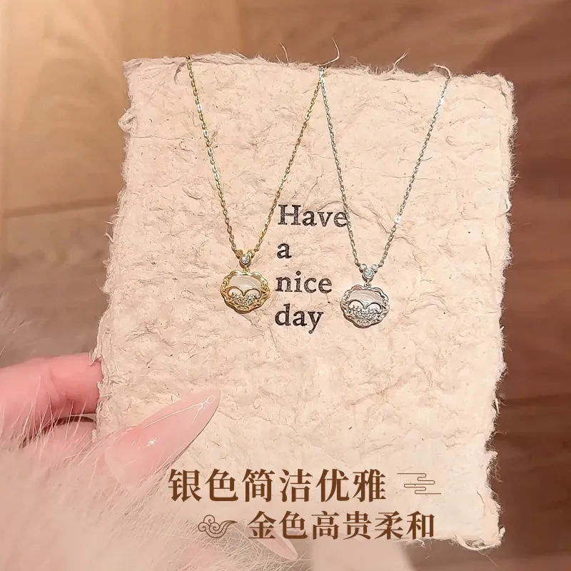 Disney 925 Sterling Silver Collarbone Chain Necklace Women's Gold/Silver Gift Box Set-25
